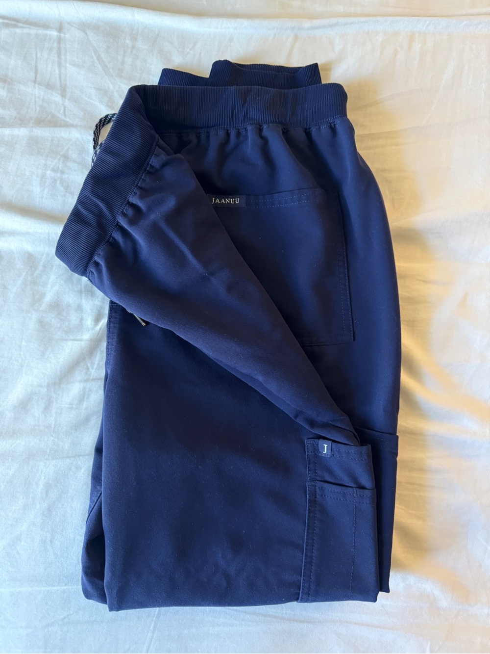 Navy Scrub Jogger Pants - Drawstring Waist - Picture 4 of 5
